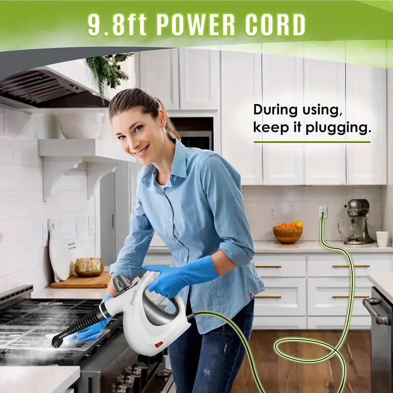 Pressurized Handheld Multi-Surface Natural Steam Cleaner with 12 pcs Accessories